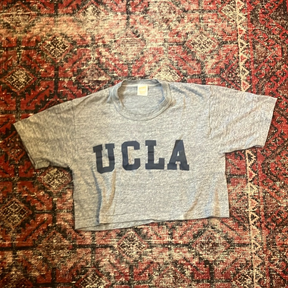 Single stitch 1980s UCLA crop top